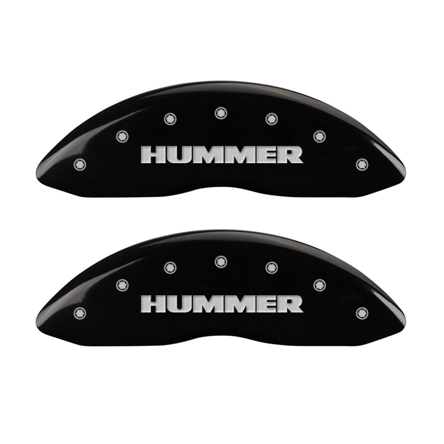 MGP 'HUMMER' Caliper Covers 52002SHUMBK Engraved Caliper Cover with Black Powder Coat Finish and Silver Characters, (Set of 4)