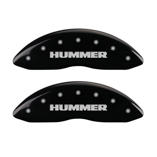 MGP 'HUMMER' Caliper Covers 52002SHUMBK Engraved Caliper Cover with Black Powder Coat Finish and Silver Characters, (Set of 4)