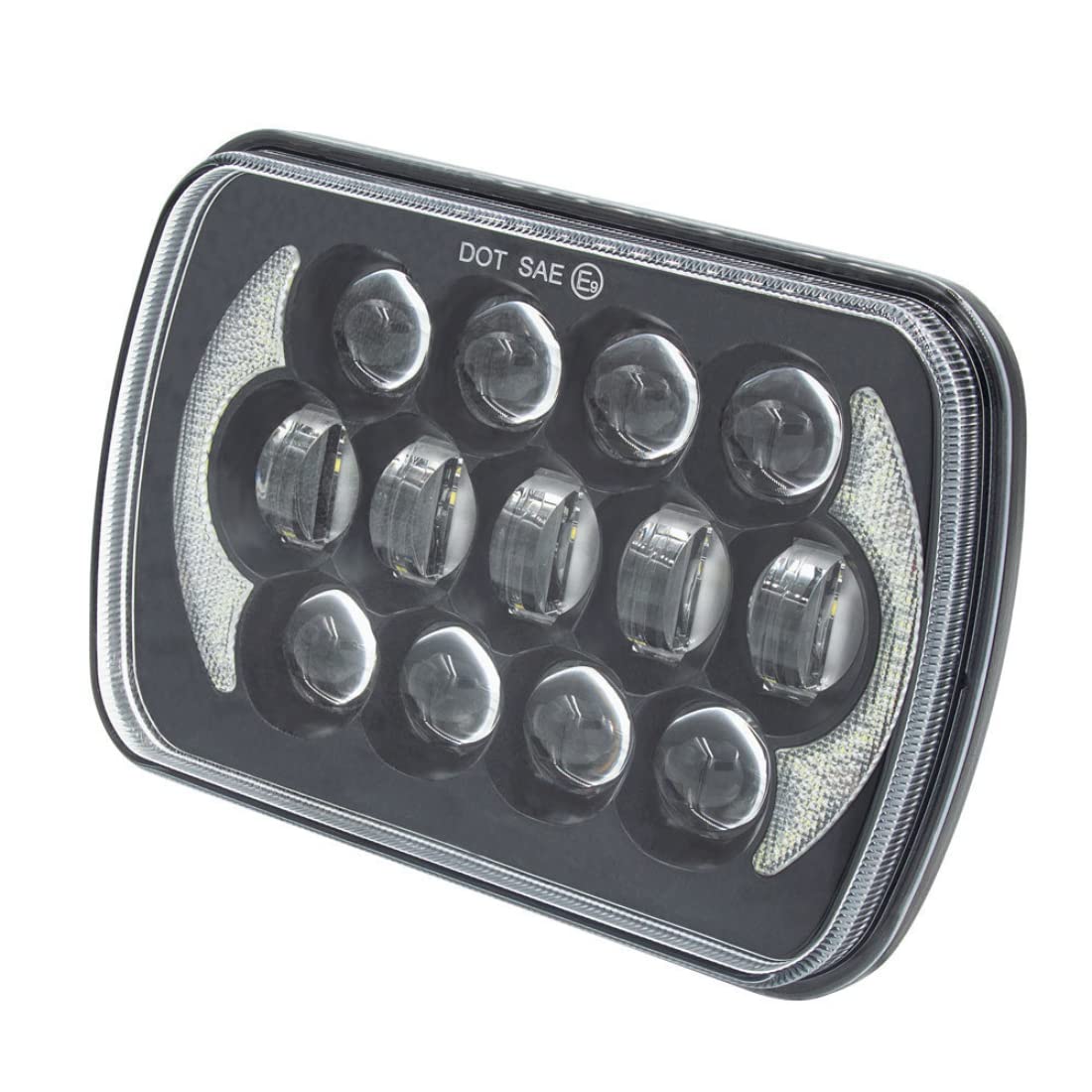 Vehicle LED Headlights Heise 5X7 Inch 17 LED - Black Front Face (HE-5X7B1)