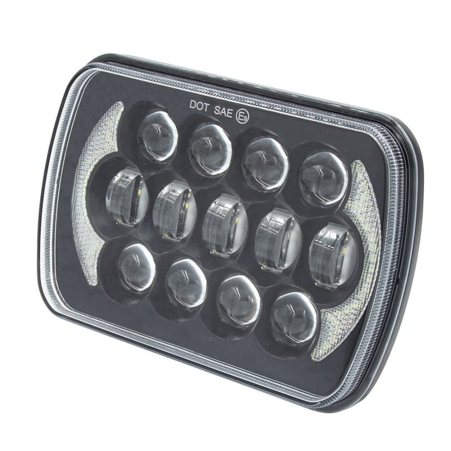 Vehicle LED Headlights Heise 5X7 Inch 17 LED - Black Front Face (HE-5X7B1)