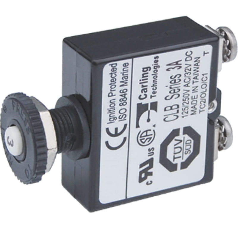 Push Button Blue Sea Systems 2129 Reset Only Screw Terminal 3A Circuit Breaker