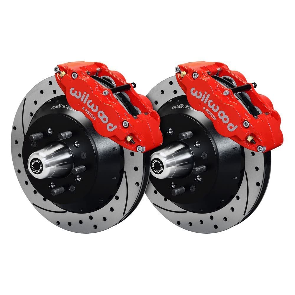 140-11548-DR WILWOOD FNSL6R Front Hub Kit,12.88", Drill, Red Magnum Force Drop Spndle