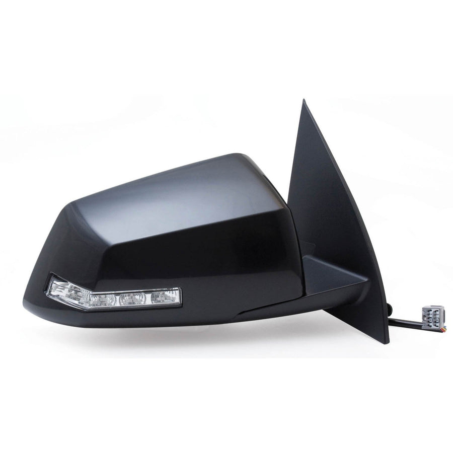 62127G Fit System Passenger Side Mirror for Chevy Traverse, GMC Acadia, Saturn Outlook, 2nd Design, Textured Black & PTM, w/Turn Signal, Foldaway, Heated Power