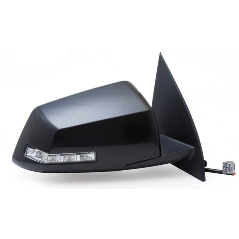 62127G Fit System Passenger Side Mirror for Chevy Traverse, GMC Acadia, Saturn Outlook, 2nd Design, Textured Black & PTM, w/Turn Signal, Foldaway, Heated Power