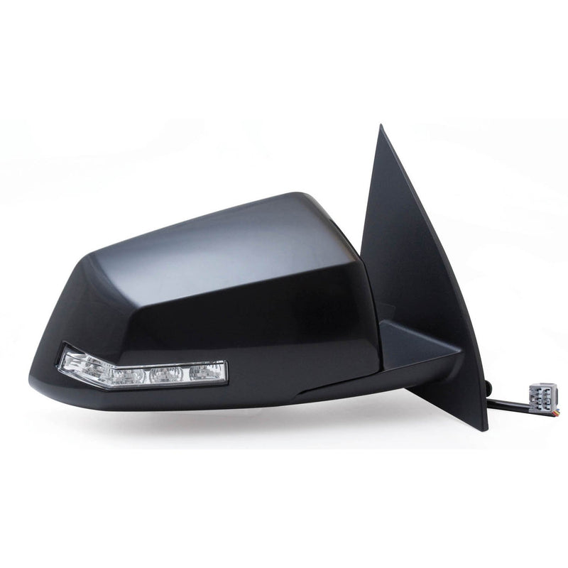 62127G Fit System Passenger Side Mirror for Chevy Traverse, GMC Acadia, Saturn Outlook, 2nd Design, Textured Black & PTM, w/Turn Signal, Foldaway, Heated Power