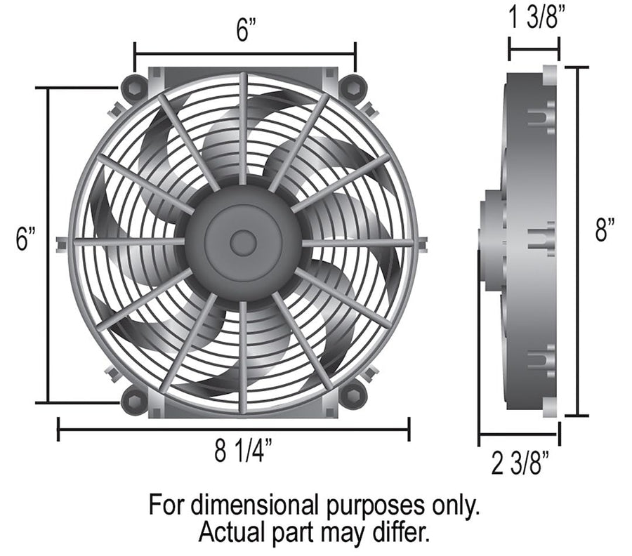 Tornado Series DERALE # 16508 Electric Fan: 8''