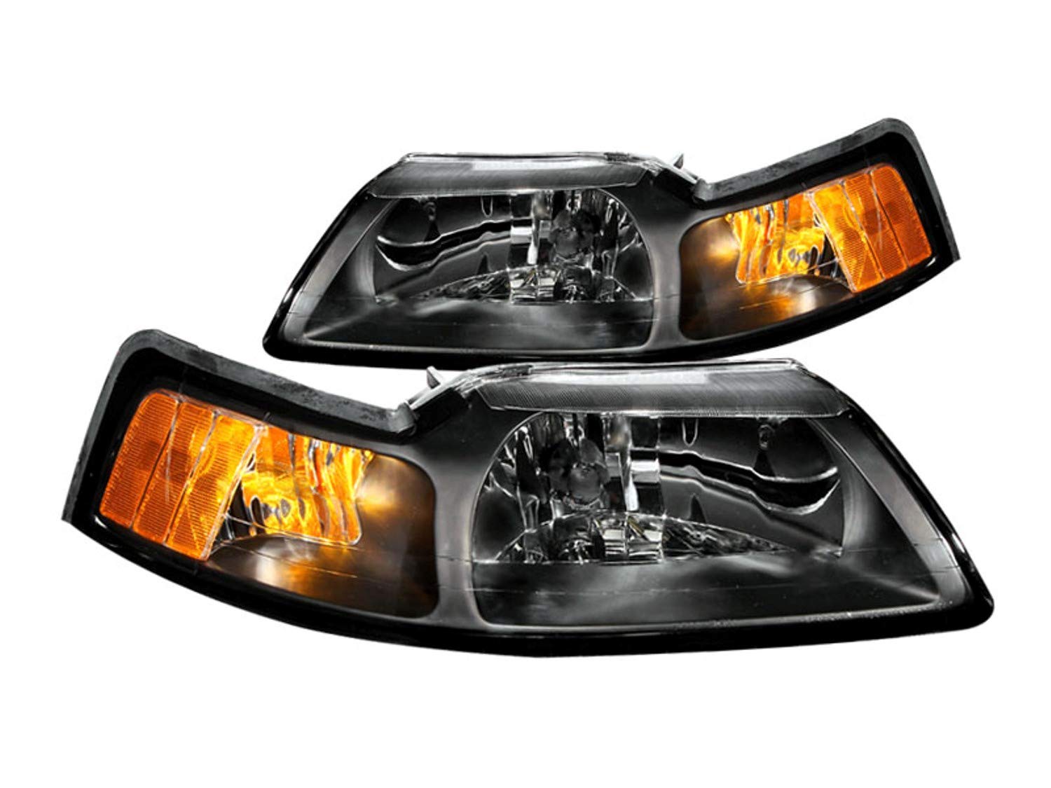Ford Mustang Anzo USA 121040 Crystal Black Headlight Assembly - (Sold in Pairs)