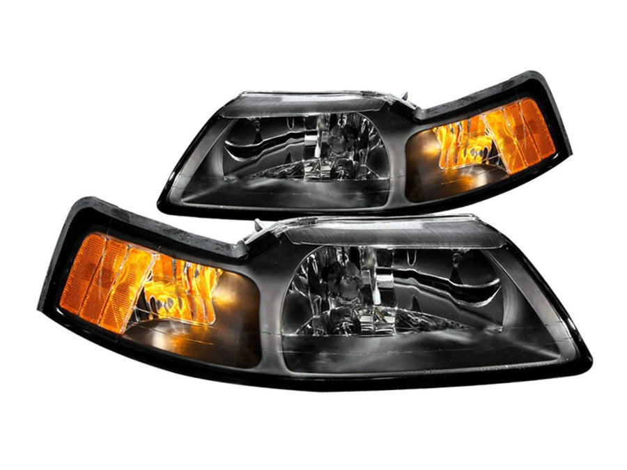 Ford Mustang Anzo USA 121040 Crystal Black Headlight Assembly - (Sold in Pairs)