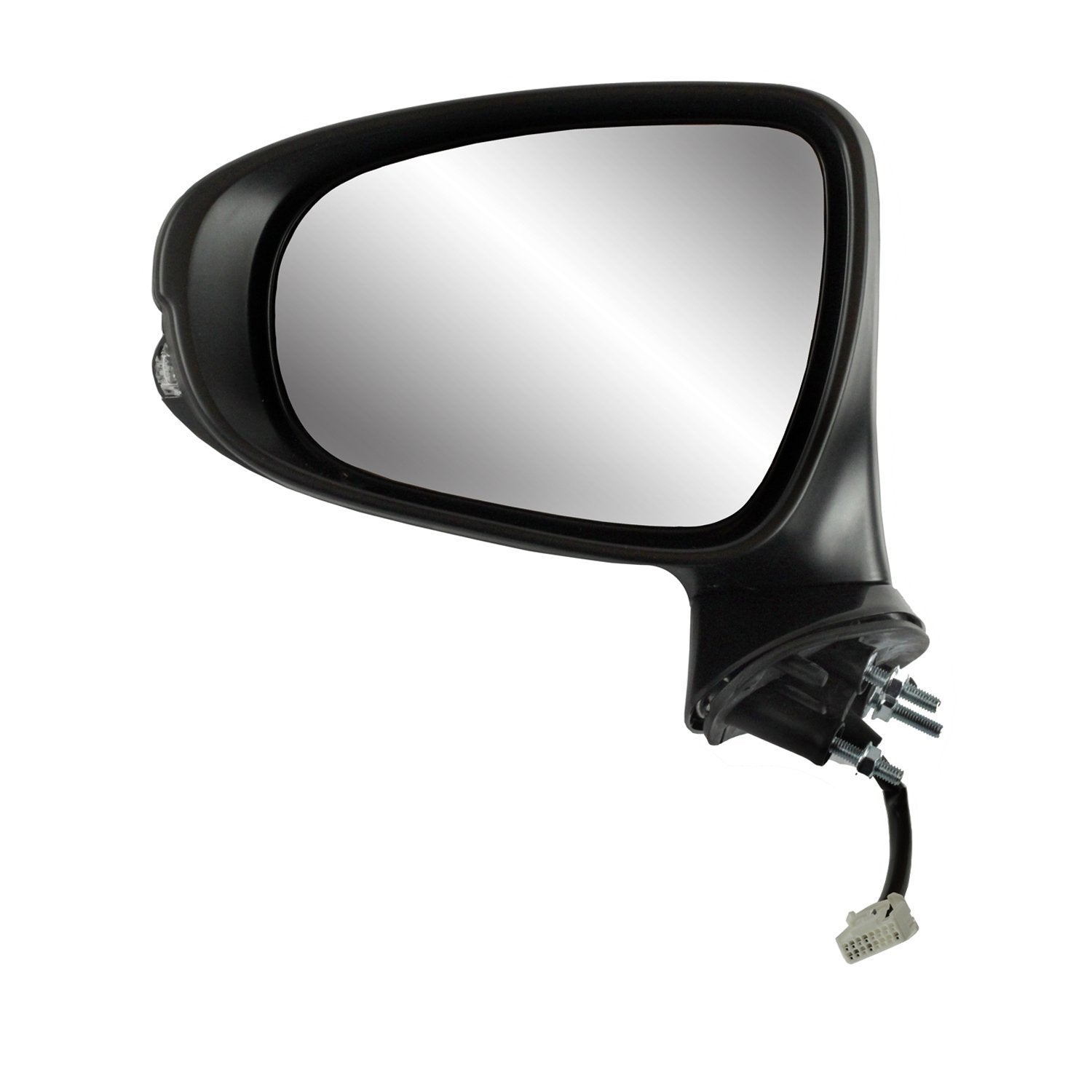 Driver Side Fit Mirror for Lexus LS460/LS460L, LS600h L, Black w/PTM Cover, Chrome Base, w/Turn Signal, Memory, Puddle lamp, Power Fold, w/o auto dimming, Heated Power