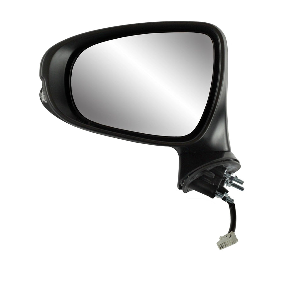 Driver Side Fit Mirror for Lexus LS460/LS460L, LS600h L, Black w/PTM Cover, Chrome Base, w/Turn Signal, Memory, Puddle lamp, Power Fold, w/o auto dimming, Heated Power