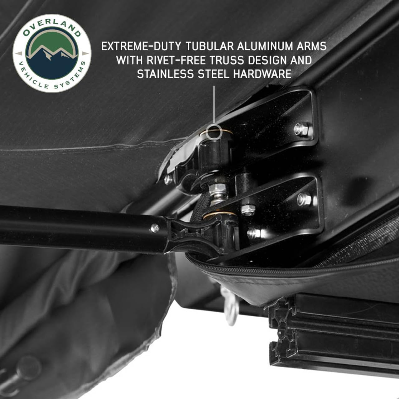 XD Nomadic 180 LTE Awning – Overland Vehicle Systems, Universal Fit, Freestanding Design with Blackout 320g Ripstop Poly Cotton Fabric, Waterproof 5000 PU Rating, Black Travel Cover