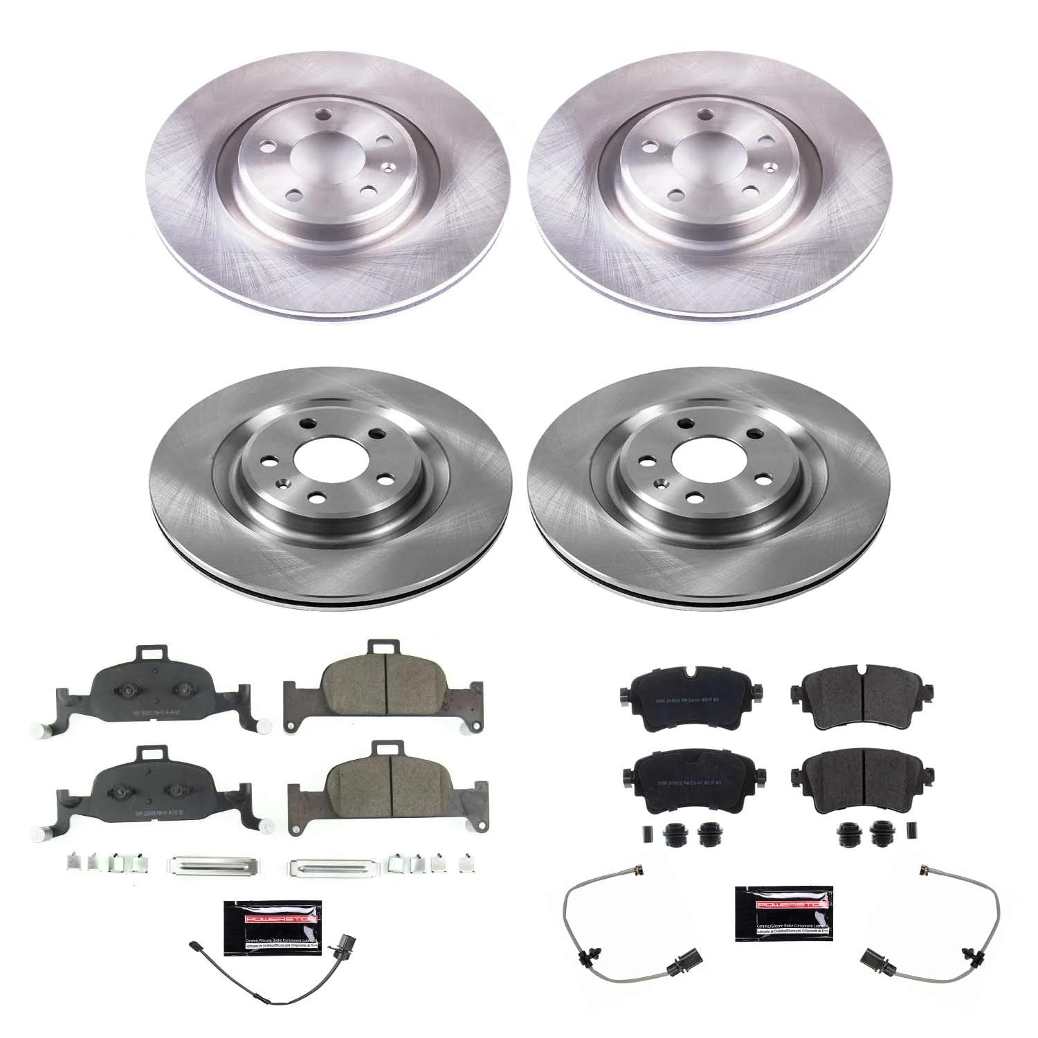 Power Stop KOE8552 Brake Kit-OE Front and Rear Rotors & Ceramic Brake Pads For Audi Q5 2018-2020 [Model Specific]
