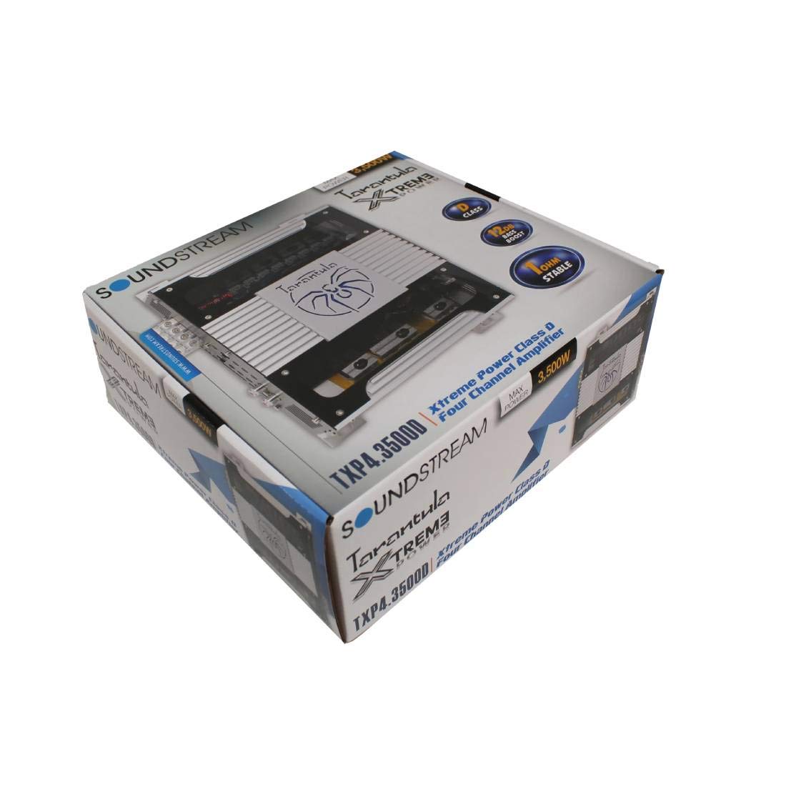 Soundstream TXP4.3500D Tarantula 4 x 140W RMS at 4 Ohm Class D Full Range 4 Channel Amplifier 3500W Max (1 Ohm Stereo Stable)