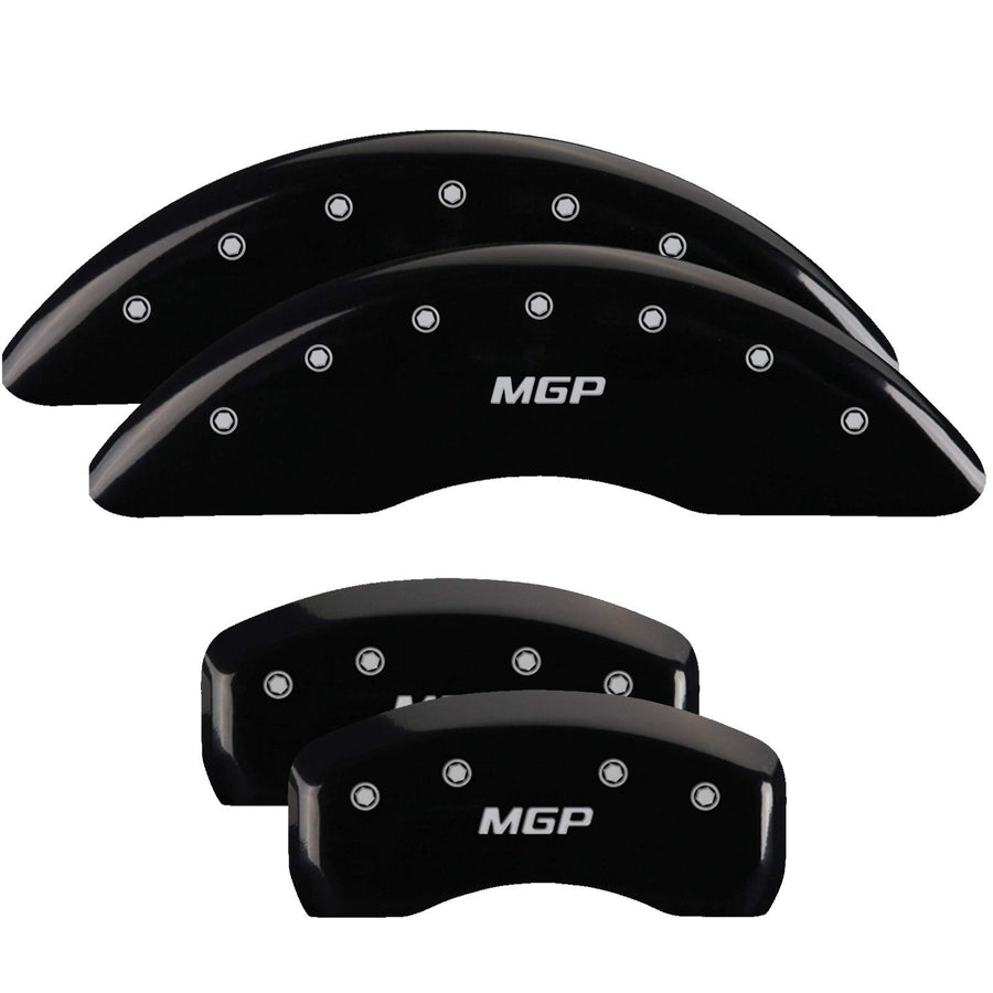 Black Brake Covers MGP Caliper Covers 28177SMGPBK; MGP Engraved (Set of 4)