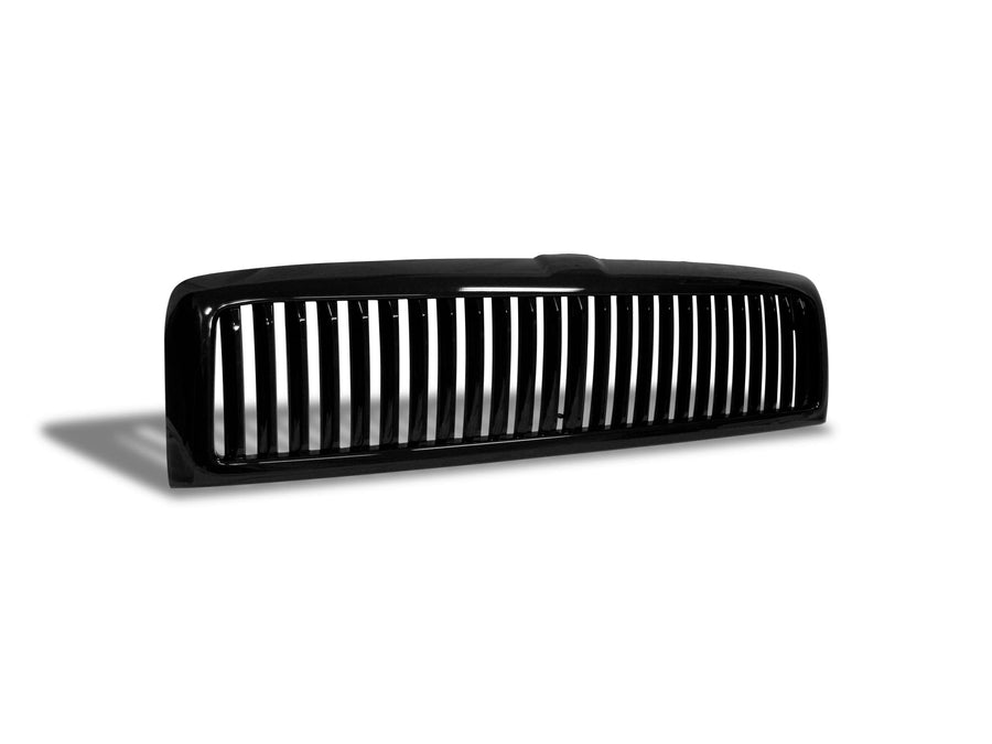 Vertical Front Hood Grille Armordillo USA 7147799 - Gloss Black Fits 1994-2001 Dodge Ram 1500