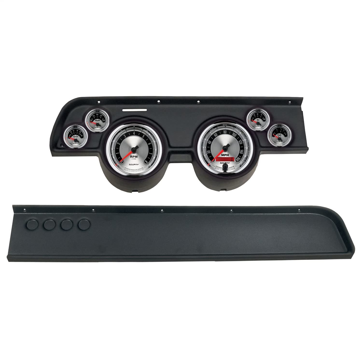 AutoMeter Dash Kit Direct Fit, (3 3/8" X2, 2 1/16" X4), MERC Cougar No Ac 67-68, American Muscle (2114-01)