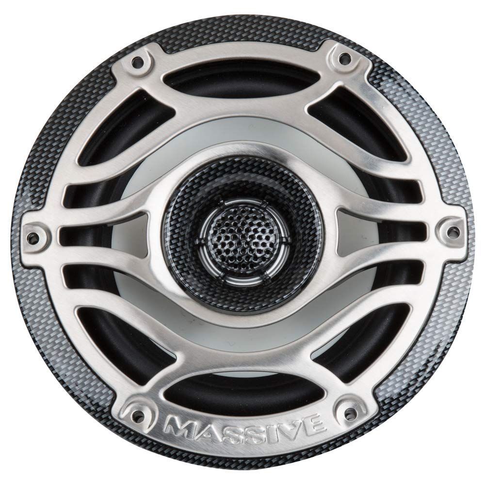 6.5” Marine Grade Coaxial Speakers Massive Audio T65S | 200W RMS / 400W Max, IP65 Rated, UV & Water Resistant, High-Fidelity Sound for Boats, UTV, ATV & Outdoor Audio Systems