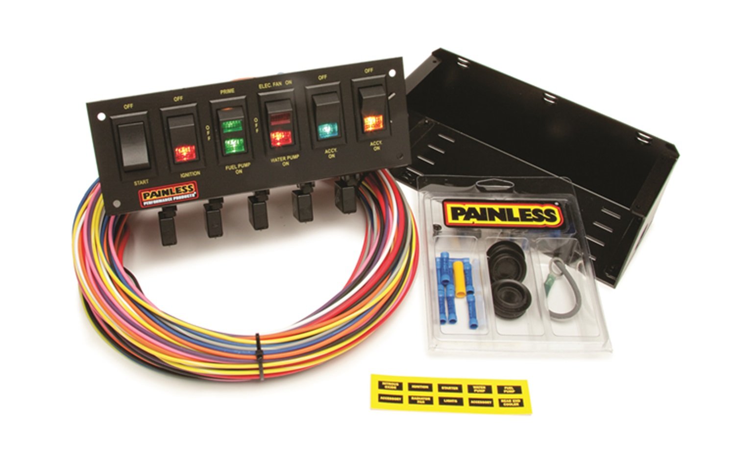Rocker Switch Panel, Painless Performance 50305 Circuit Breaker Protected, 6-Switch