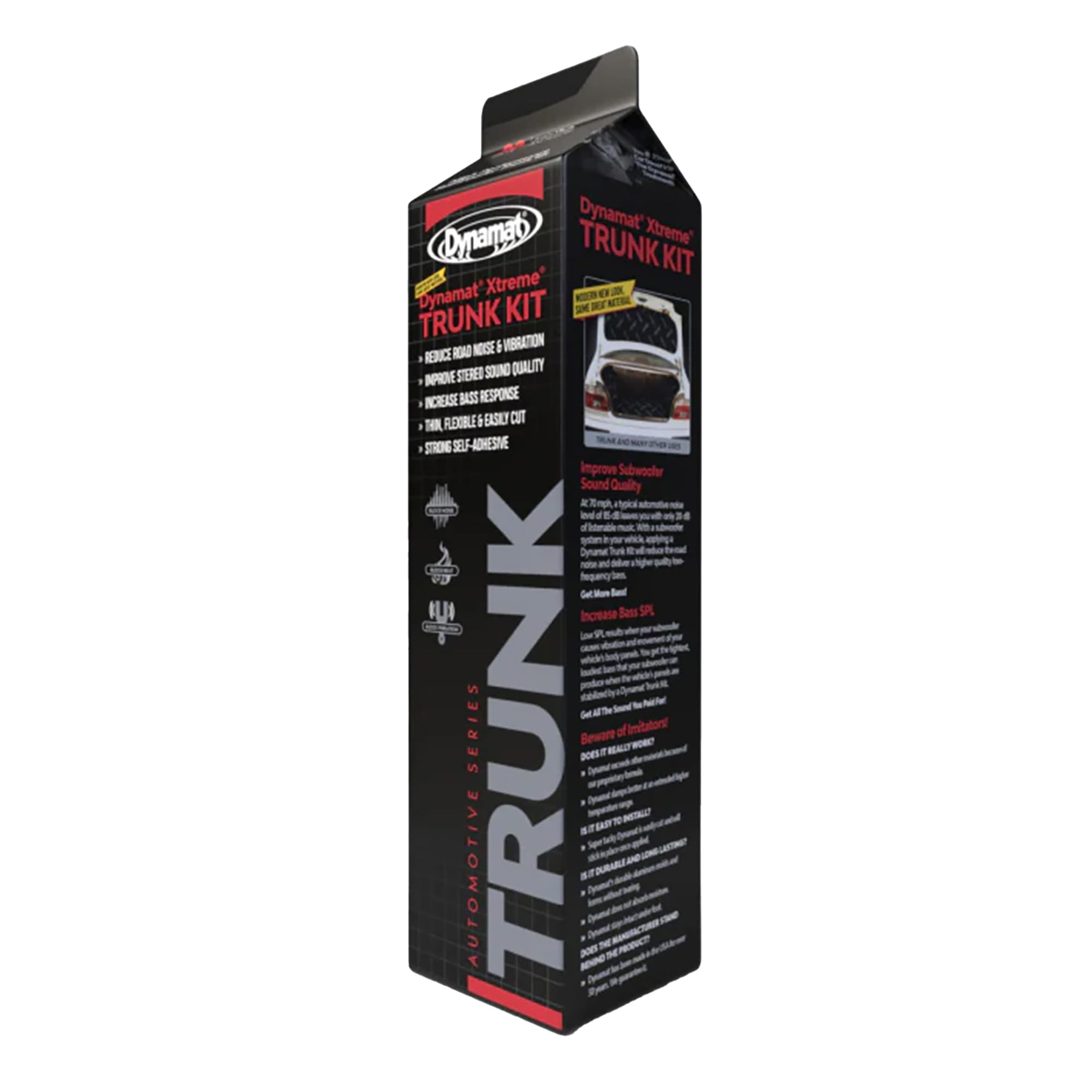 Dynamat Xtreme Car Insulation Sound Deadening Trunk Kit 19405 – Pre Cut Noise Dampening to Help Your Subwoofer Perform – Easy Self Adhesive Install – Made in USA – 5 Sheets 18”x32”, 20 sq ft total