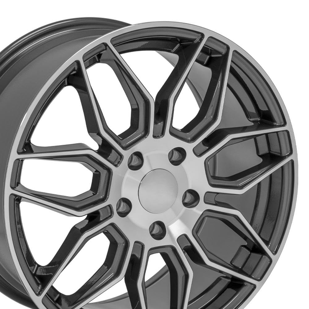 18 Inch OE Wheels CV03C Rim Fits Corvette C8 Z06 Style 5x120.65 18x8.5 Gloss Gunmetal Machined - Hollander 95580 (1)
