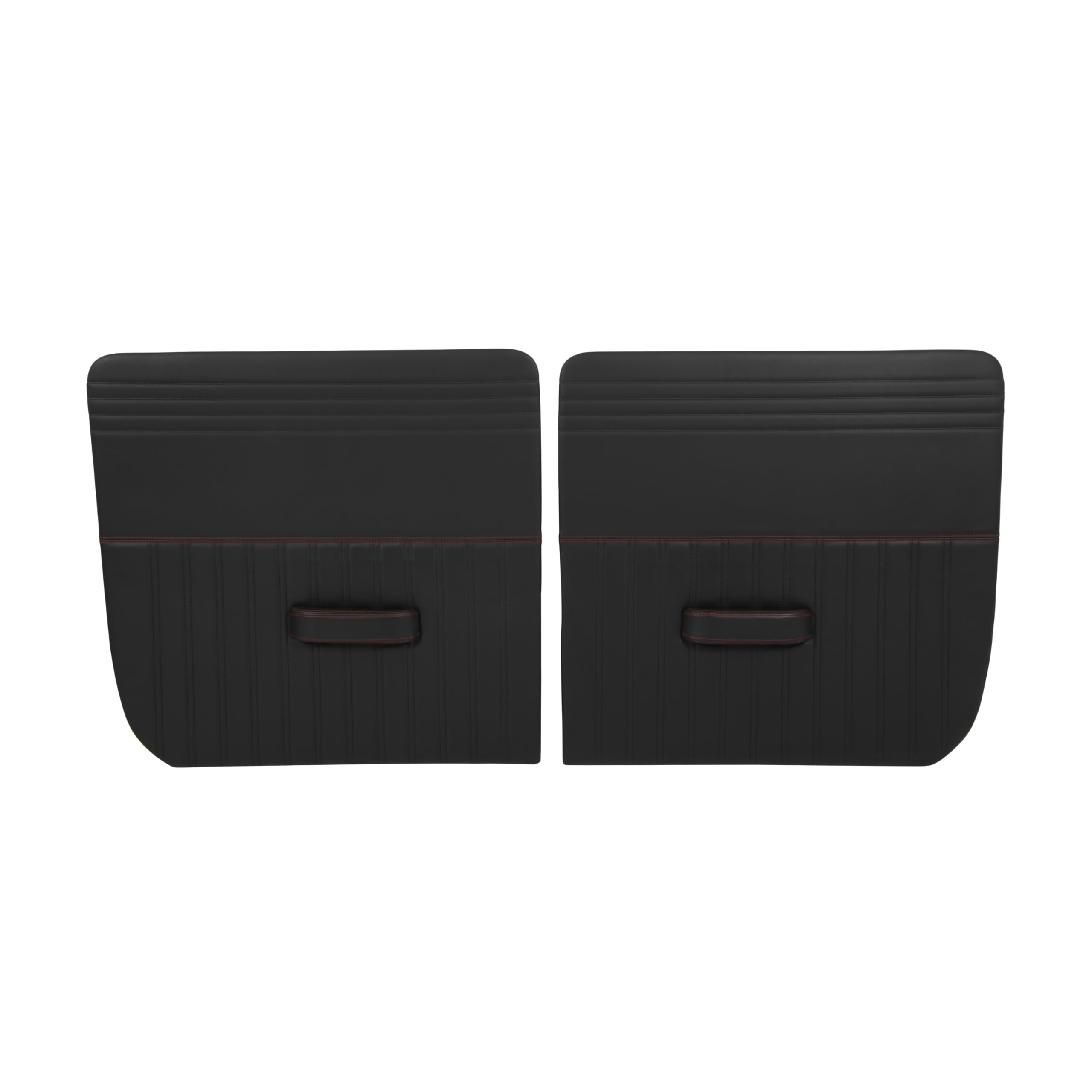 Brothers QDP059FRED Trucks Custom Sport Door Panels-Flat Black/Red Stitch-Pair