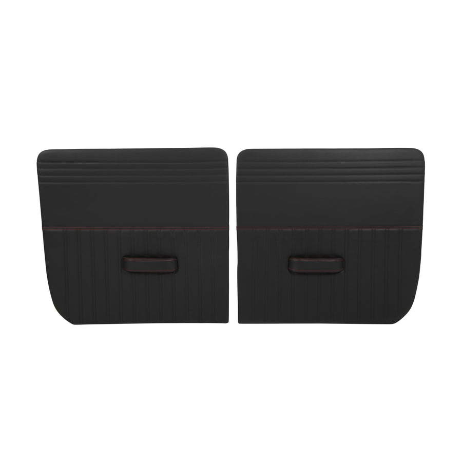 Brothers QDP059FRED Trucks Custom Sport Door Panels-Flat Black/Red Stitch-Pair