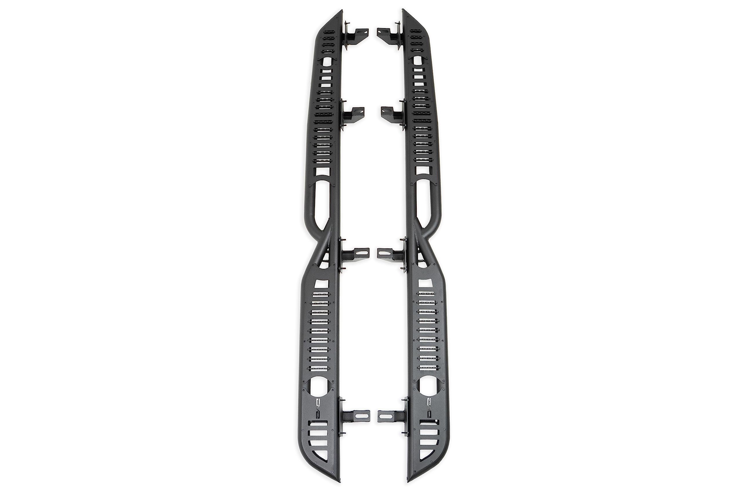 DV8 Offroad OE Plus Side Steps for Jeep Gladiator JT 2020-2025 | Low-Profile Functional Step Without Loss of Clearance | Mounts to Body/Pinch Weld | Anti-Slip Step Plates Provide Excellent Grip