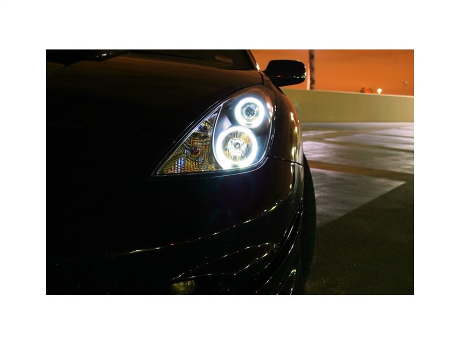 LED Halo Spyder Auto Projector Headlights Black/Clear 5011848