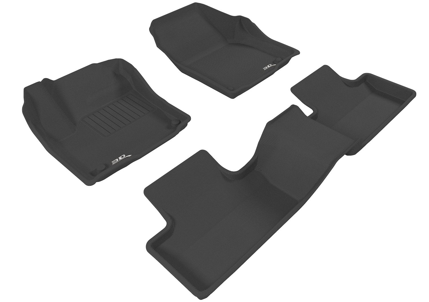 Complete Set 3D MAXpider Custom Fit All-Weather Floor Mat for Select Land Rover Range Rover Evoque Models - Kagu Rubber (Black)