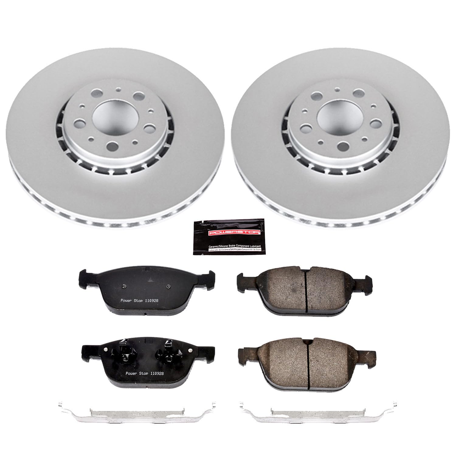 Power Stop Z23 CRK5707 Front Evolution Geomet Coated Brake Kit For Volvo XC90 2003-2014 [Model Specific]