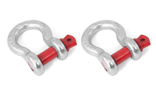 D-Ring Shackle Kit, Rugged Ridge, 5/8 inch, Silver/Red pin, Steel, Pair | 11235.02