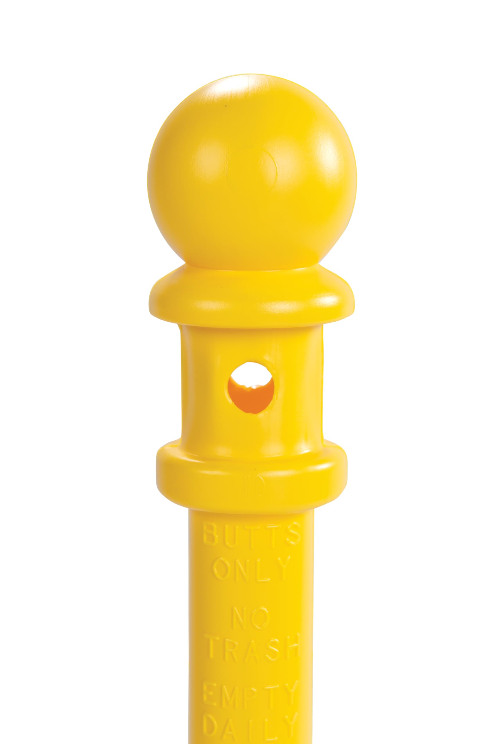 Eagle Poly Tube Cigarette Butt Receptacle, 1202 Galvanized Steel, 2-1/2 Gallon Capacity, 35" Height, 11" Diameter, Yellow