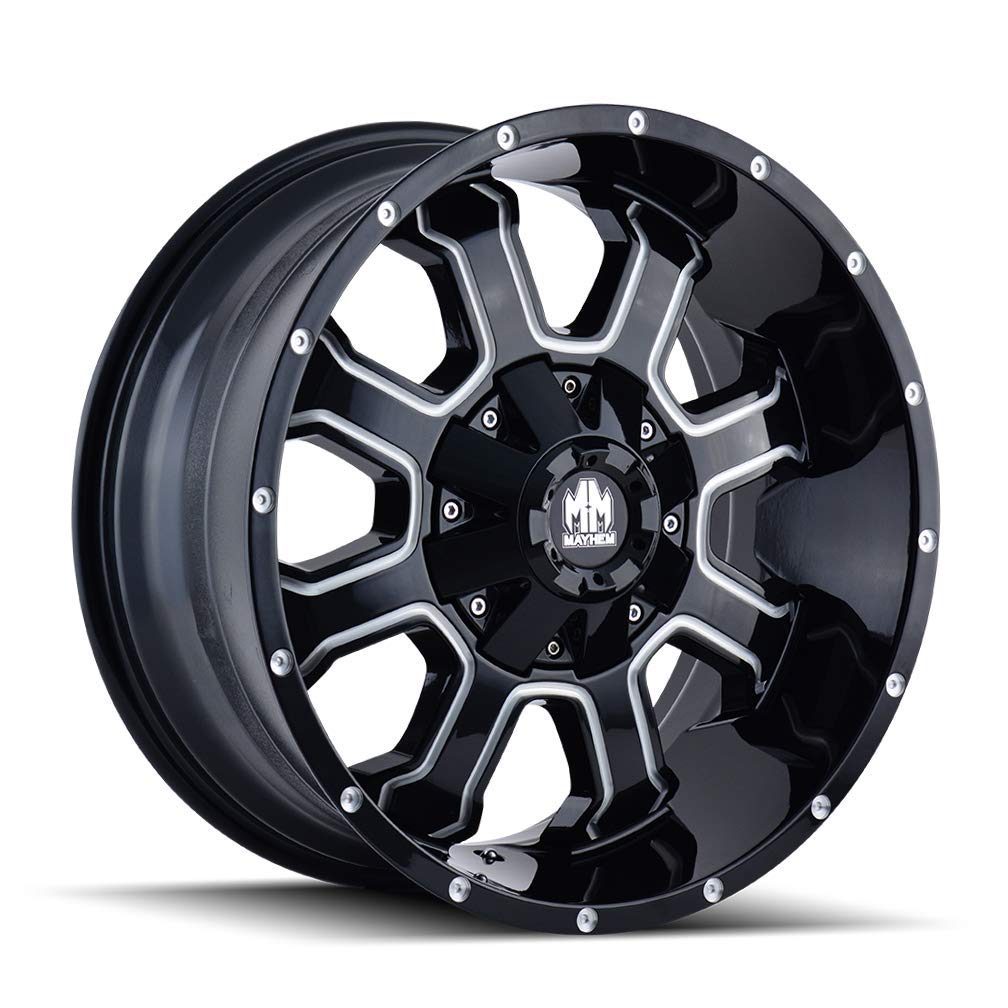 Fierce Mayhem (8103) Gloss Black/Milled Spokes 17X9 6-120/6-139.7 18MM 78.1MM Wheel