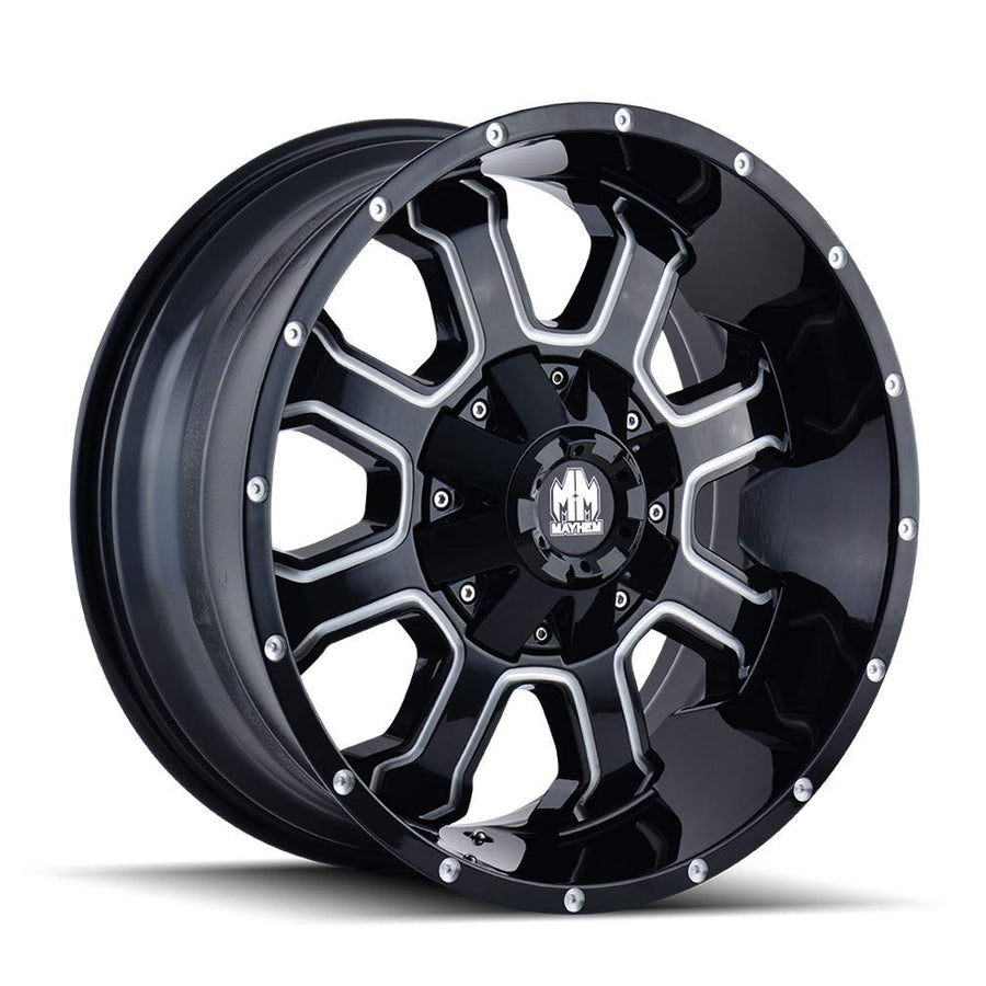 Fierce Mayhem (8103) Gloss Black/Milled Spokes 17X9 6-120/6-139.7 18MM 78.1MM Wheel