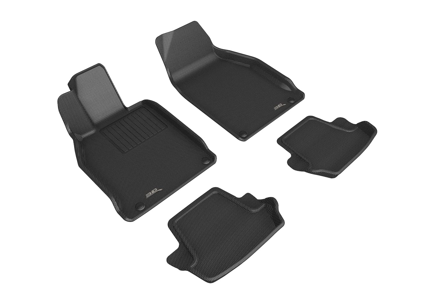 3D MAXpider Kagu Custom Fit Floor Mat (Black) Compatible with Porsche 911 Carrera/Convertible/S/4/4S (991/991.2) 2012-2019 (992) 2020-2024 - Full Set