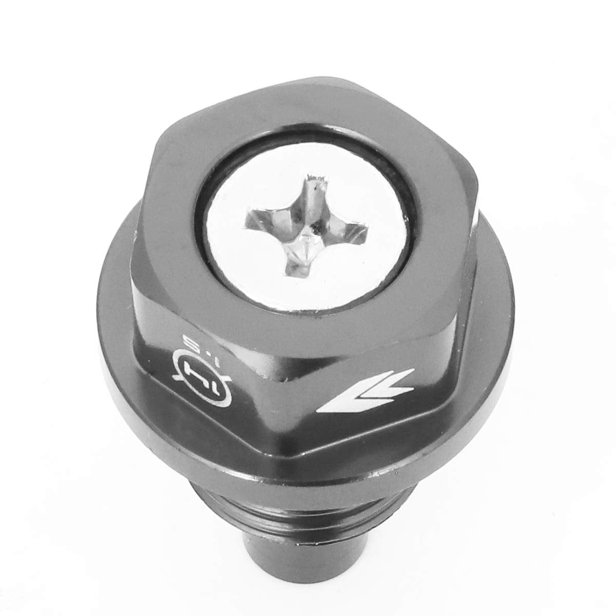Magnetic Oil Drain Plug NRG Innovations, M14 X 1.5 Thread Size Engine Oil Drain Nut w/Washer, Gun Metal, T-6061 Aluminum w/Stainless Steel Internal Magnet, NRG-NOP-100GM