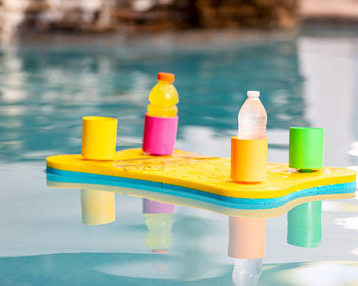 Aqua Lily Floating Table Cooler with 4 Cup Holders (24" x 20" Foam Pad) Made in USA