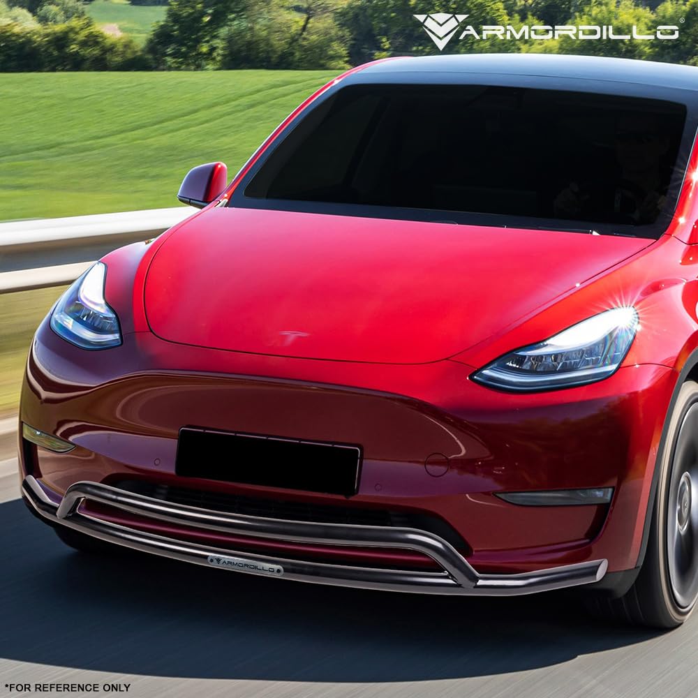 Front Bumper Guard Armordillo Aluminum|Compatible with 2020-2024 Tesla Model Y|8735503|Black|Bull Bar