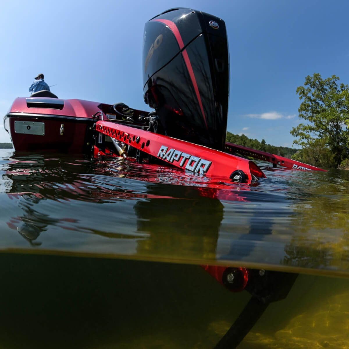 Minn Kota Shallow Water Raptor Anchor with Active Anchoring for Fishing Boats – 10 Ft., Red