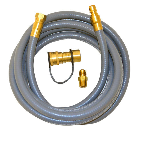 12 Foot Mr. Heater F273720 Natural Gas and Propane Gas Hose Assembly 3/8' Female Pipe Thread x 3/8" Male Flare Quick Disconnect,Multi