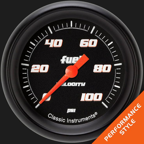 Velocity Black Classic Instruments 2 5/8" Fuel Pressure Gauge 100 PSI Electric VS346BBPF