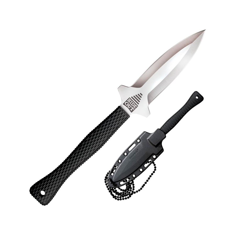 Cold Steel 3" Hide Out Durable Japanese AUS8A Stainless Steel Fixed Blade Spear Point Tactical Outdoor Neck Knife, 3-1/2" Kray-Ex Handle, Resistant Secure-Ex Sheath