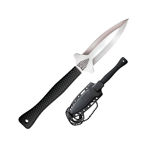 Cold Steel 3" Hide Out Durable Japanese AUS8A Stainless Steel Fixed Blade Spear Point Tactical Outdoor Neck Knife, 3-1/2" Kray-Ex Handle, Resistant Secure-Ex Sheath