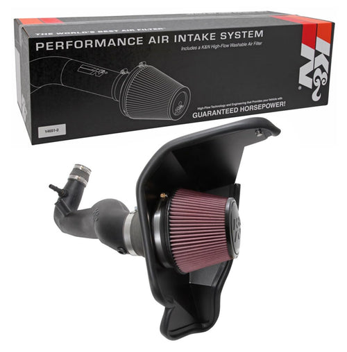 Cold Air Intake System K&N: High-Flow Air Filter, Increase Performance & Acceleration: Compatible with 2018-2023 FORD: Mustang, 63-2606