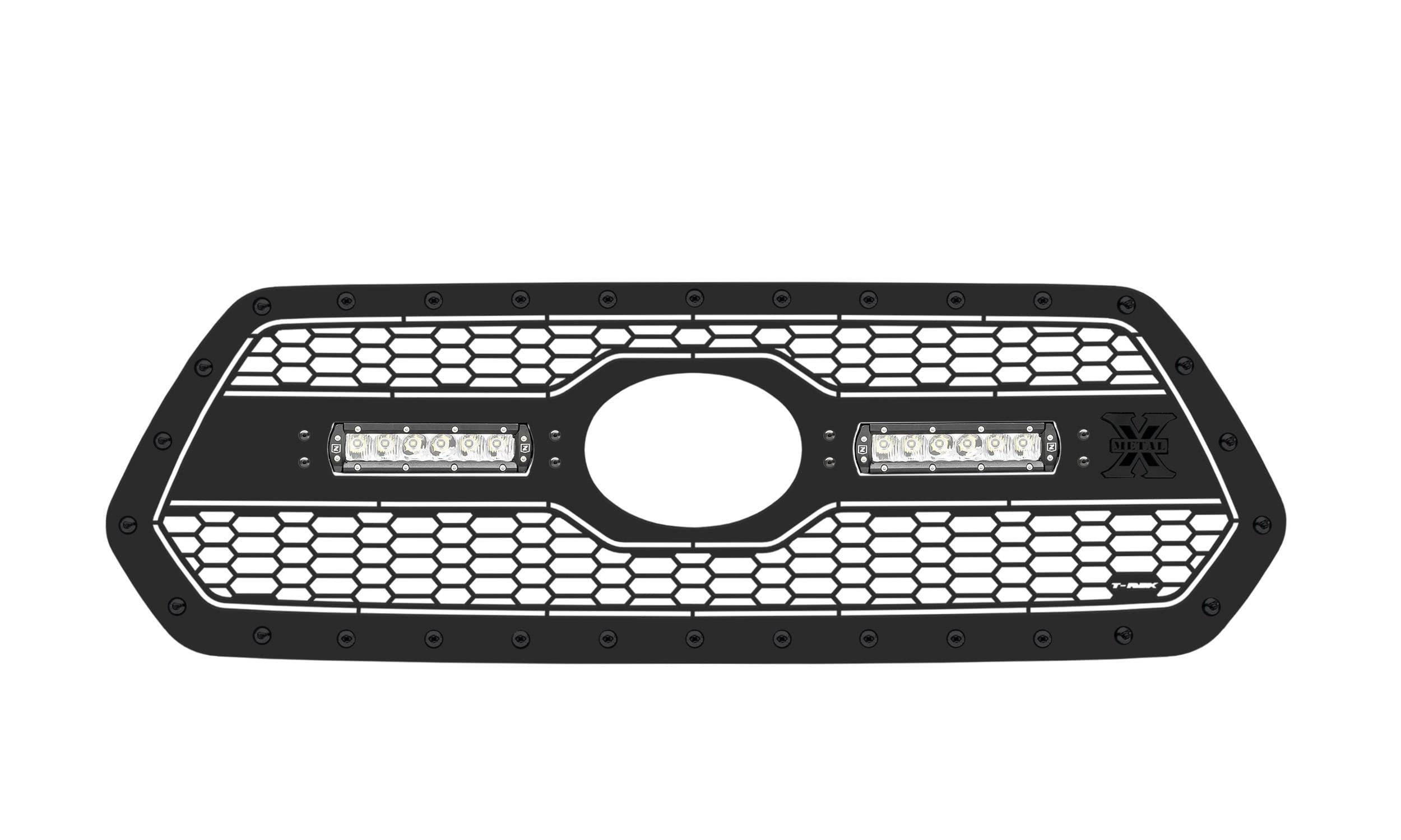 Stealth Laser Torch Grille, 2018-2021 Tacoma, Black, 1 Pc, Insert, Black Studs with (2) 6" LEDs, Does Not Fit Vehicles with Camera - PN #7319511-BR