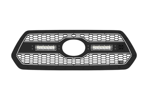 Stealth Laser Torch Grille, 2018-2021 Tacoma, Black, 1 Pc, Insert, Black Studs with (2) 6" LEDs, Does Not Fit Vehicles with Camera - PN #7319511-BR