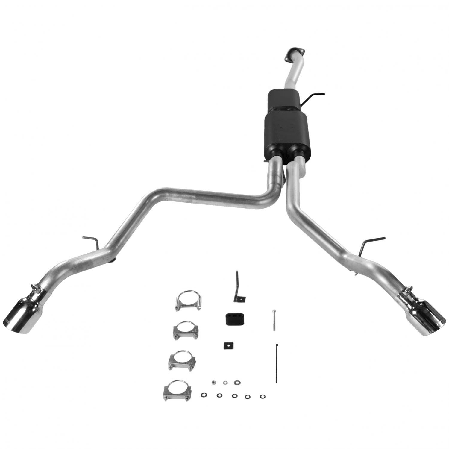 American Thunder Flowmaster 17342 Cat-Back Exhaust Kit 3 Inch Aluminized Steel 2.5 Inch Tailpipes 3 Inch Polished Tips Compatible with 2001-2006 Chevy Suburban Avalanche GMC Yukon XL 1500 5.3L