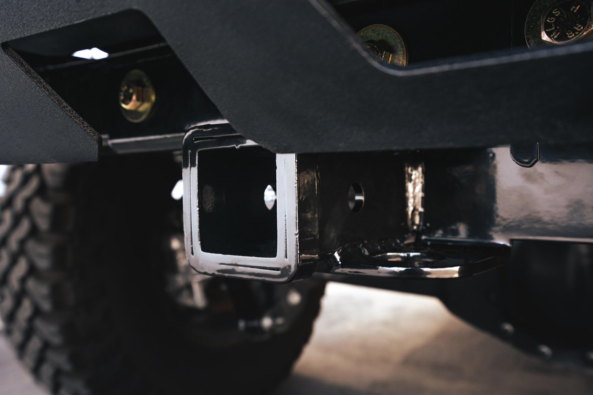 2" DV8 Offroad Bolt-on Hitch Compatible with Jeep Wrangler JL & JK (2007-Current) | Heavy Duty Factory Frame Mounted | Flat 4-Pin Mount Included | Bolt-on Installation | Black Finish