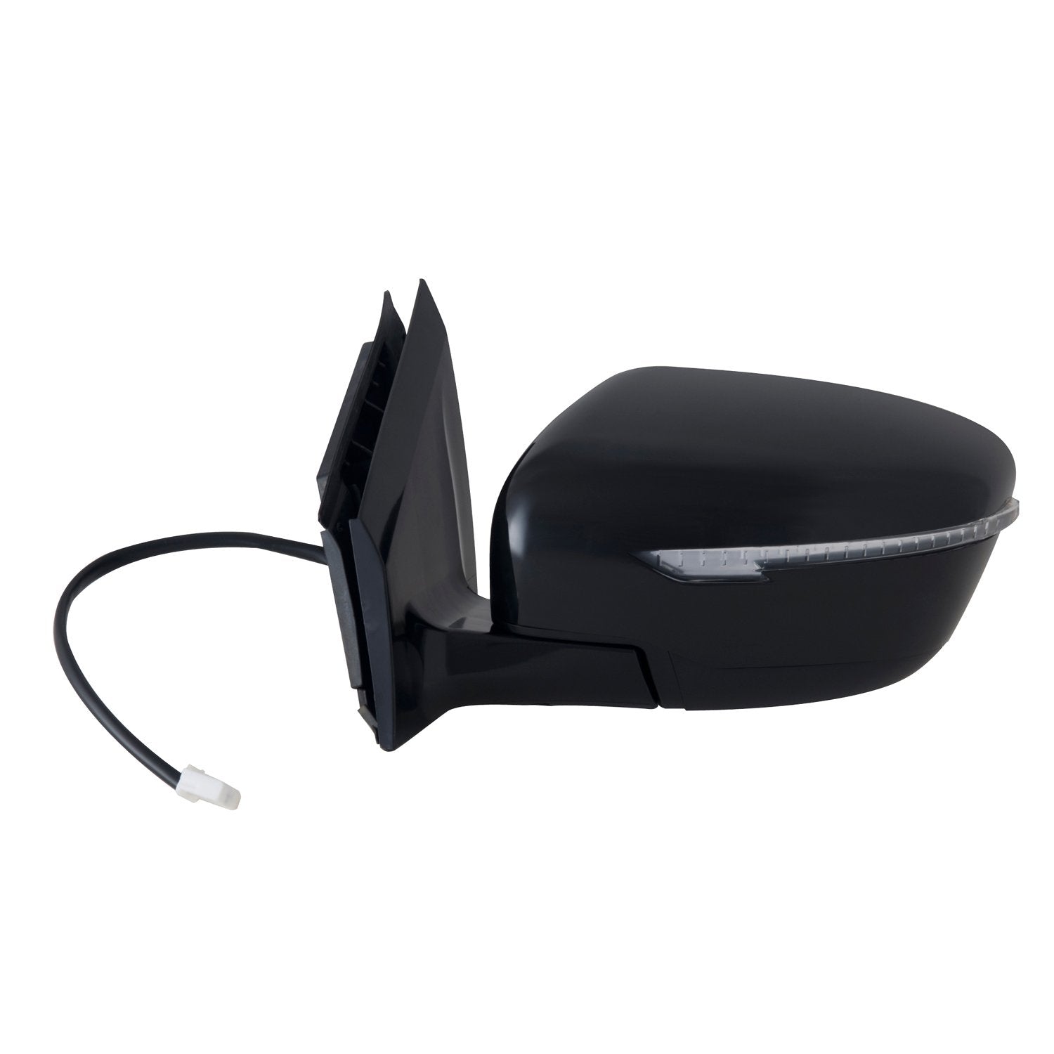 Mirror Driver Side for Nissan Murano, Black, PTM Cover, w/Turn Signal, Foldaway, w/o CCD Camera, Power