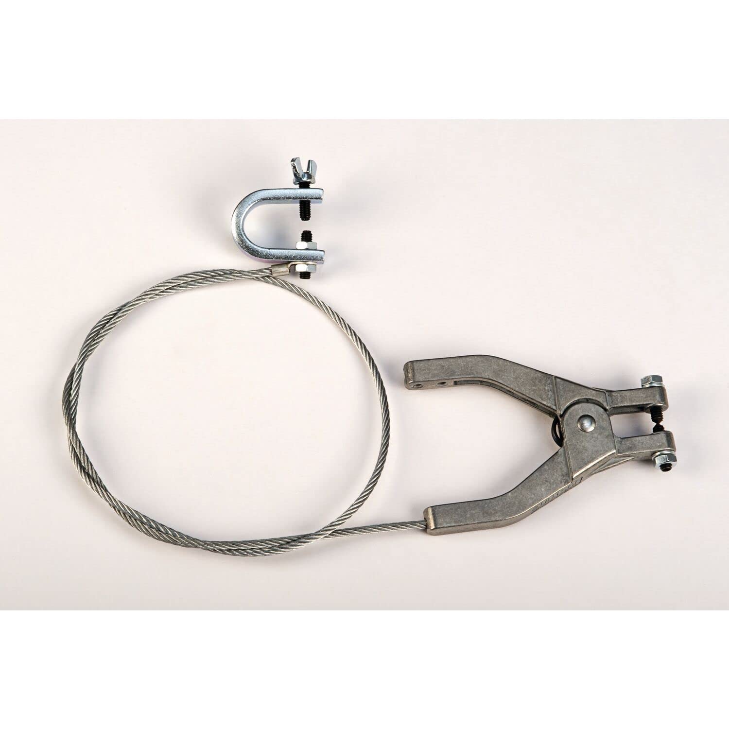 Justrite Antistatic Ground Wire 3', Flexible Grounding Cable with C Clamp & Hand Clamp Ends, Made in The USA, 08498